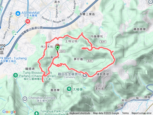 土城清水石門山-崙子山-內冷水坑山-青龍嶺-清水大尖山-二尖山-牛埔頭山-五尖山-文筆山-十八分山-茅仔嶺山