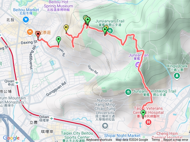 台北榮總，軍艦岩，照明寺，黃金劇場，丹鳳，北投市場