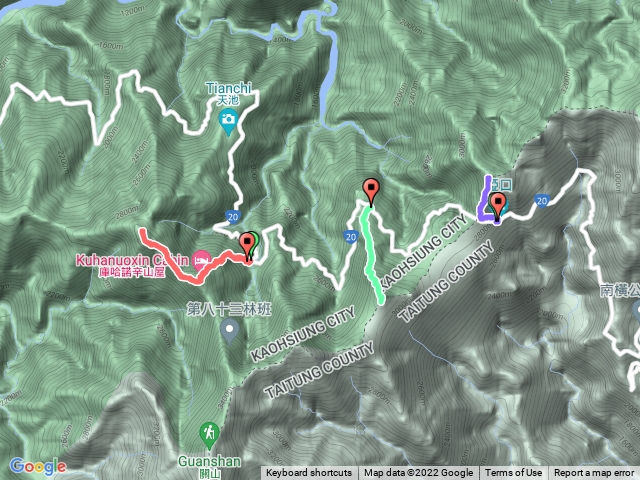 南橫三星：塔關山、關山嶺山、庫哈諾辛山