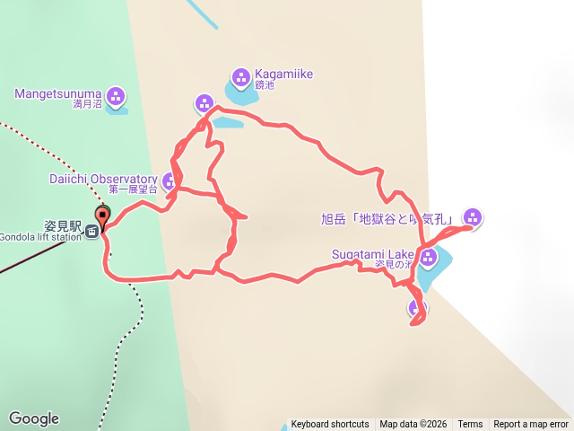 大雪山旭岳纜車（姿見池遊步道）