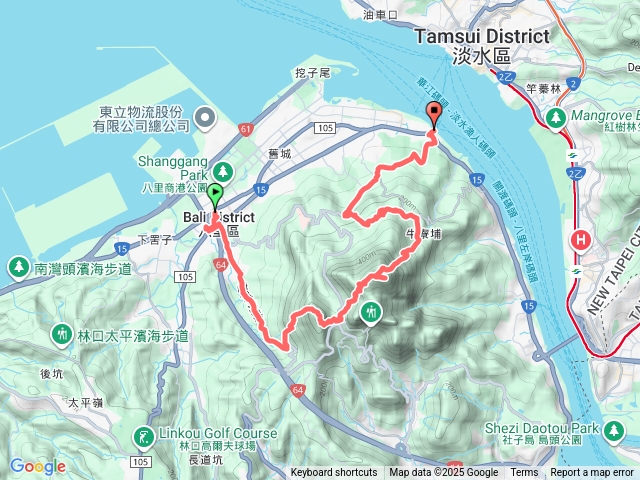 八里廖添丁洞牛港稜山觀音山遊客中心牛埔寮步道八里渡船碼頭預覽圖