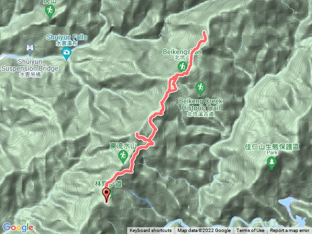 雪見司馬現林道（東洗水山+北坑山+大板根）