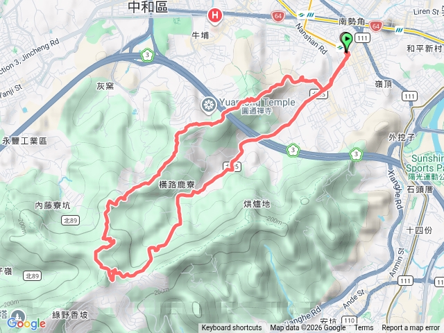 2026/05/09 南勢角山系縱走預覽圖