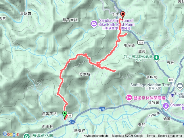 番仔坑站-艋舺崙古道-新路尾山-大竹林山-牡丹驛山-牡丹火車站