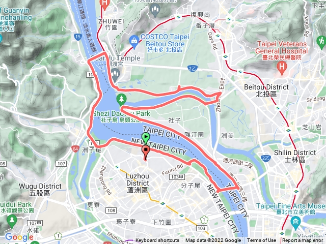 蘆洲-關渡大橋-社子大橋-重陽橋O形