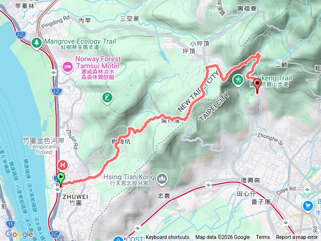 捷運竹圍站～樹梅坑登山步道～吳仔厝～貴子坑親山步道預覽圖