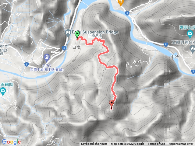 吊橋-白毛山三角點
