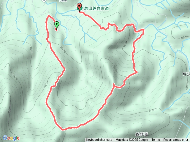 打鐵寮山-坪溪山-烏山越嶺古道環走預覽圖
