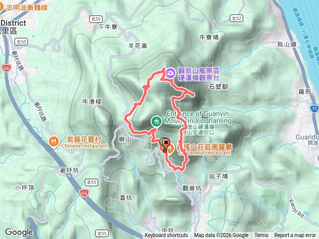 觀音山開山淩雲寺-小北插-北橫-大英雄-硬漢嶺-358步道-遊客中心O繞預覽圖