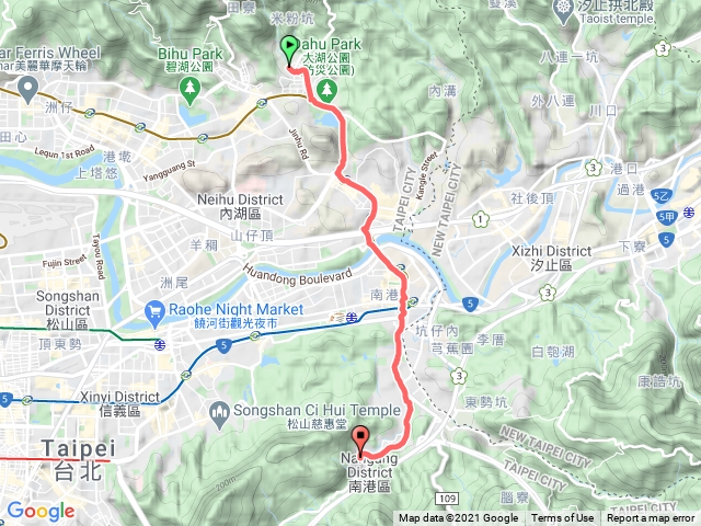 臺北大縱走北段南段道路健走（南湖段）