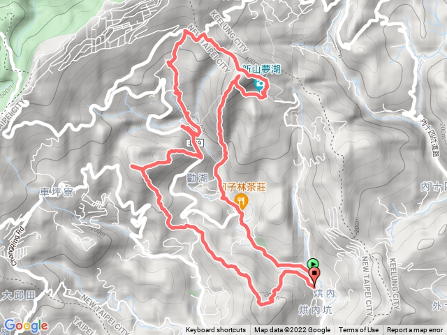 111.01.09拱北-新山夢湖-五指山古道-友蚋山南峰--如意湖-金明山、柯子林山-北港山-出汐萬路3段239巷O型