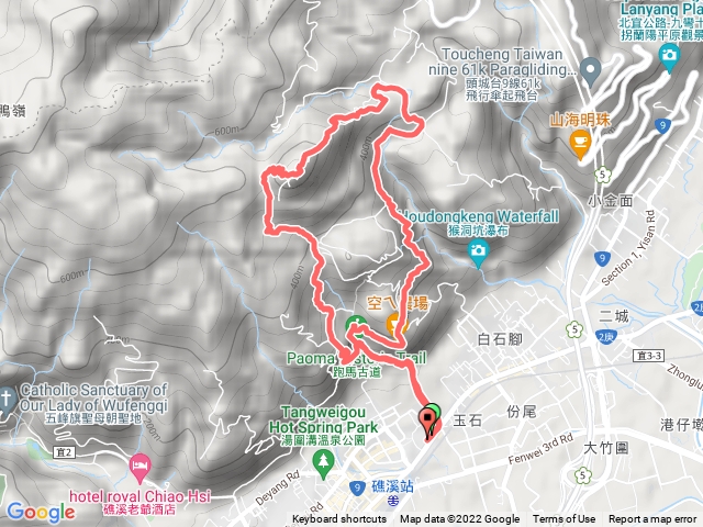 跑馬古道O型（礁溪轉運站-跑馬古道南口-清修宮-鵲子山-圓通寺腰繞-跑馬古道南口-礁溪轉運站）