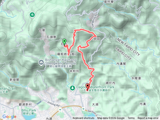 內湖區大丘田保甲路開眼山白石湖山白石湖山東峰大邱田山消防山O型龍船岩開眼山白石湖山大邱田山消防山石門