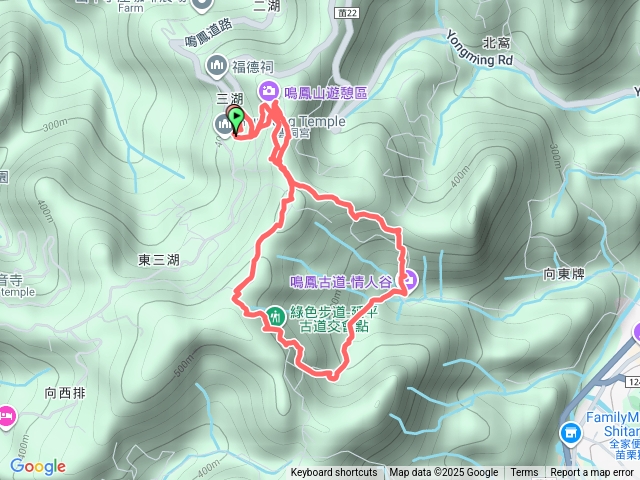 20251101鳴鳳古道→南隘勇古道→綠色古道→延平古道→鳴鳳古道。小O型縱走預覽圖