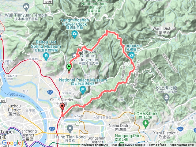 天母古道上擎天崗經風櫃嘴下圓山