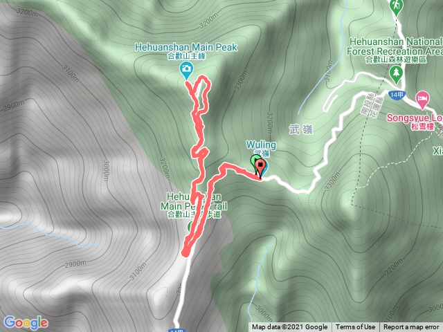 武嶺停車場→合歡山主峰→武嶺停車場