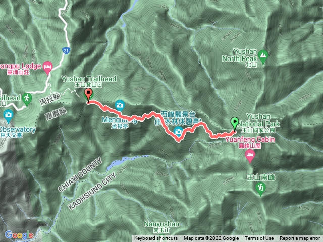 排雲到塔塔加登山口