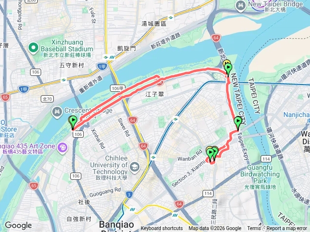 自家走新月橋來回