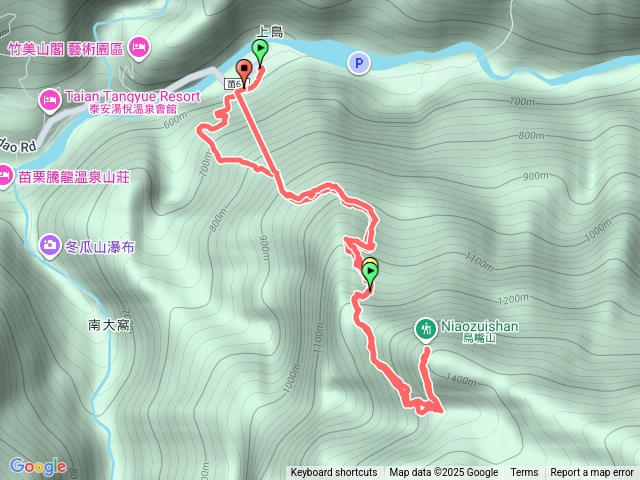 苗栗泰安_上島山（鳥嘴山）里程6.62公里花費時間5.5HR,總爬升870公尺