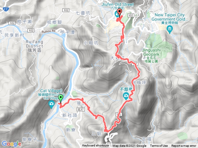 猴硐、後凹古道、金字碑古道、九份