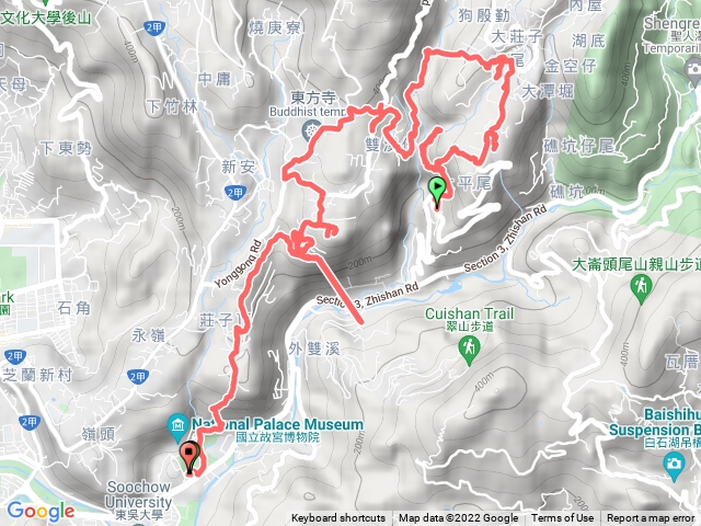 半嶺－溪山百年古圳－狗殷勤步道－尾崙山－故宮