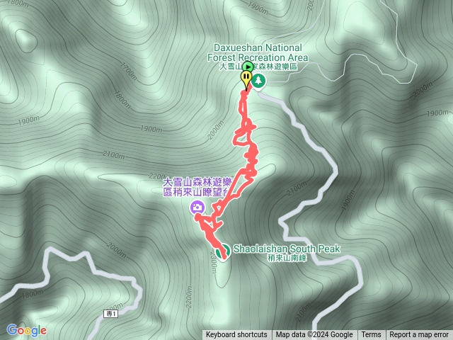 鳶嘴稍來步道走稍來山與稍來山南峰原路來回預覽圖