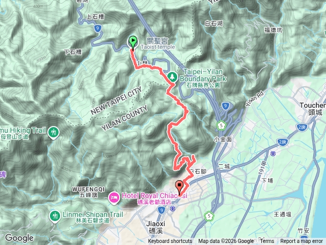 坪林關聖宮-四堵古道溪畔線-跑馬古道-迴音谷瀑布-猴洞坑瀑布-礁溪轉運站預覽圖