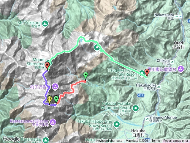 日本白馬三山-白馬繾溫泉-鑓岳-杓子岳-白馬岳-白馬山莊-白馬池-天狗原-栂池