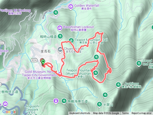 煙囪稜煙囪山復興山哈巴狗岩黃金洞黃金台茶壺山O繞預覽圖