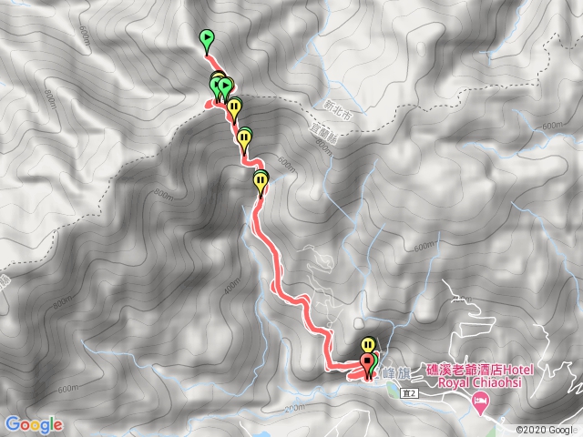 三角崙山， 5旗峰第2停車場上4k 接聖母堂直上再1.6k，右取聖母山莊廁所左上 到上面樹指牌左上三角點 上下來回，包含泡泉水消除腳疲勞