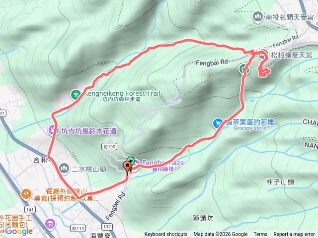 登廟步道上受天宮，下坑內坑步道O繞預覽圖
