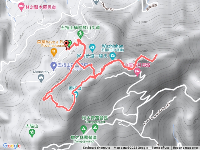 北埔五指山避一線天O型路線