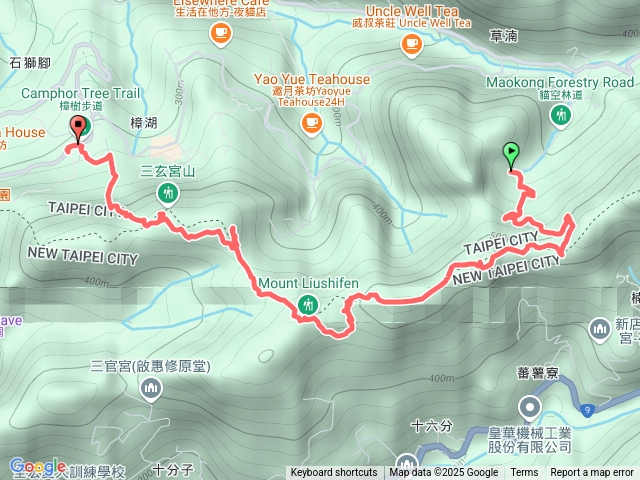 台北天際～草湳.土地公廟.貓空圓山.尖山.十六分山.三玄宮山.貓䌫站
