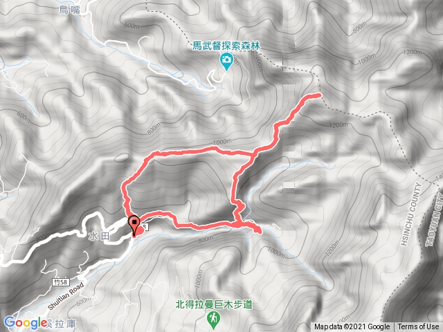 蓮包山、外鳥嘴山鴛鴦谷瀑布水田林道Ｏ型