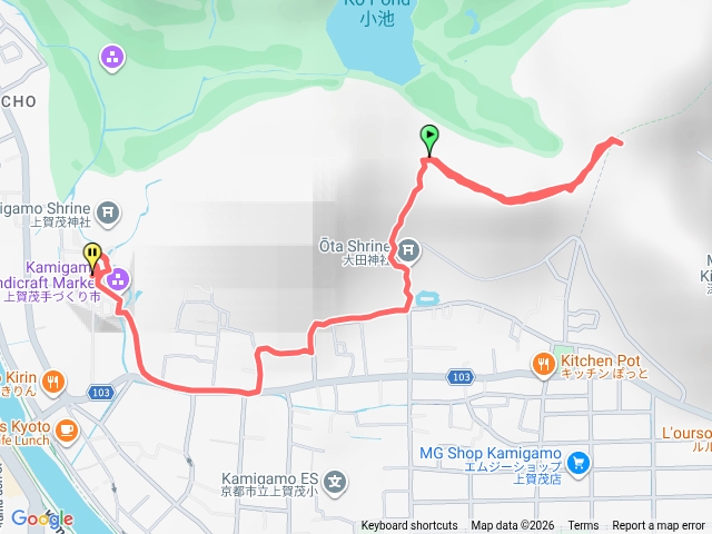 20260411大田小徑：賀茂別雷⛩️-大田⛩️-大田神社/岡本口/岩倉三岔口（折返）（日本京都/獨行）