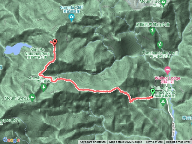 雪山登山口－雪北山屋－雪山北峰－雪北山屋