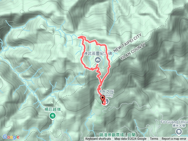 2024-08-04 櫻花陵園～神武英靈紀念碑～烘爐地山～桶后溪源頭O繞預覽圖