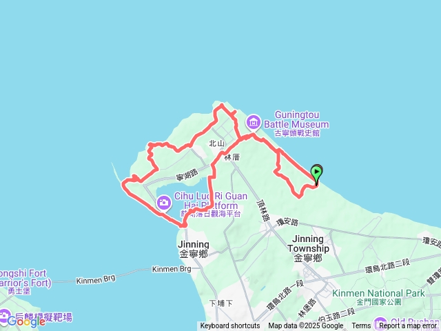安東三營區→北山播音牆→湖下一營區→慈湖預覽圖