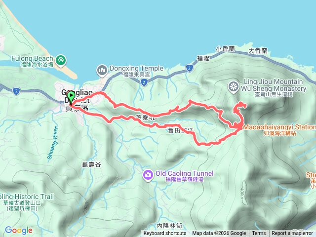 福卯古道上荖蘭山(靈鷲山),順取白沙丘山