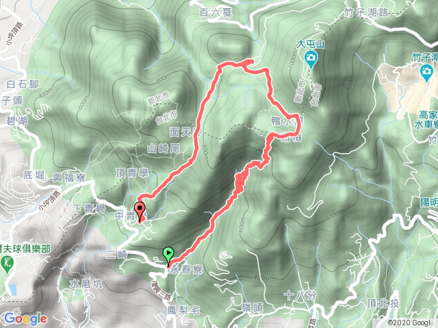 大屯國小沿大屯谷上大屯南峰、二子坪