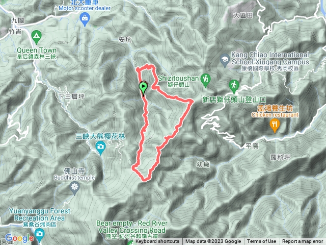 2023-04-10 雙鹿O形縱走─鹿母潭登山口→鹿母潭→竹坑山→竹坑山北峰→巨岩區→鹿母潭山→艱難路線→廢棄水泥農路→鹿母潭山登山口