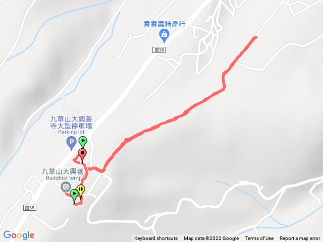 苗栗銅鑼_茄苳更山_九華山大興善寺來回路線
