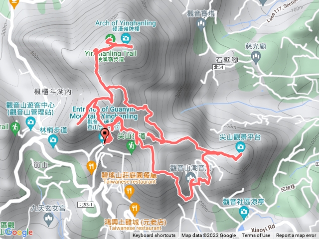 八里觀音山-環硬漢嶺等十八尖 (經花瓶岩(龍女岩)、鷹仔尖、潮音洞、占山、駱駝嶺、觀音山(硬漢嶺)、開山嶺)