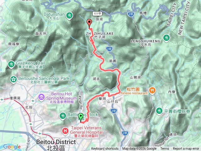 天母公園 至 竹子湖 (途經猴洞產業道路, 前美軍宿舍, 陽明山前山公園, 陽明山花鐘, 大屯瀑布)預覽圖