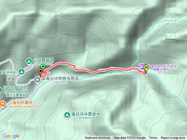 鴛鴦谷瀑布群步道預覽圖
