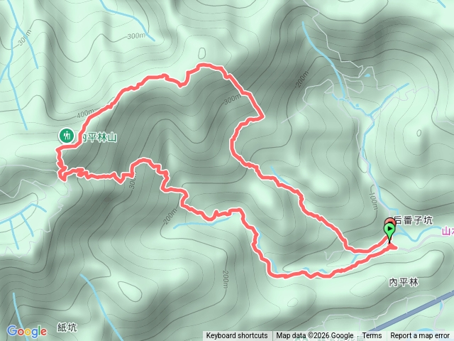 雙溪后番子坑11號～武山坑輕便車路～武山坑炭窯遺址～武山煤礦事務所～后番子坑山～平湖觀景台～內平林山～大平林山～簡、郭二家古早厝地～后番子坑古道O行
