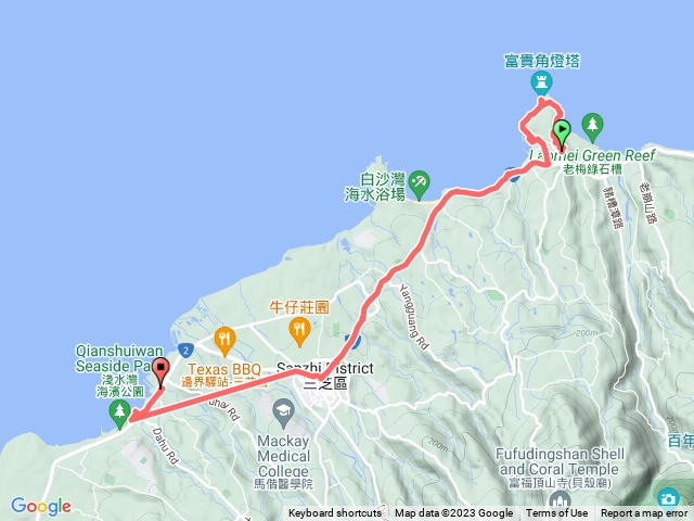 富貴角到三芝北歐健走杖