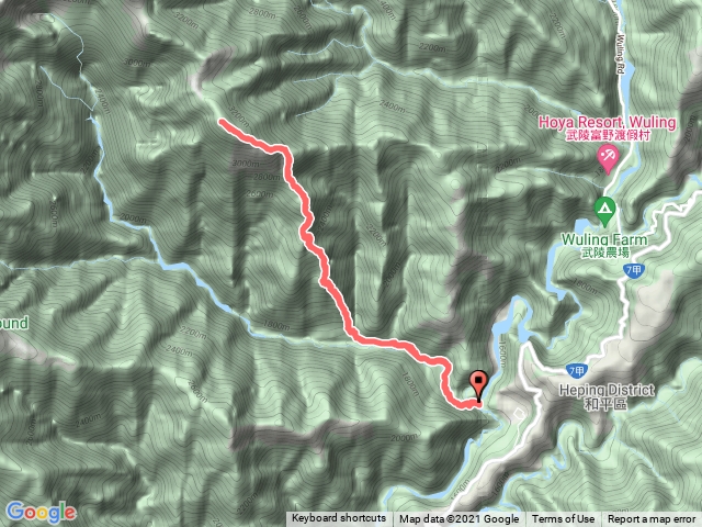志佳陽大山(2021-09-1)-四季蘭吊橋起登-原路來回-路點標註