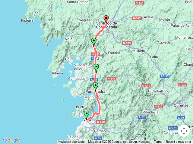 西班牙朝聖之路維戈-聖地牙哥（葡線）