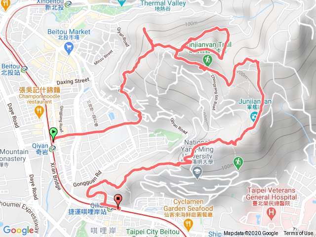 奇岩站 丹鳳山 熱海岩場 照明寺 軍艦岩 奇岩山 其哩岸捷運站